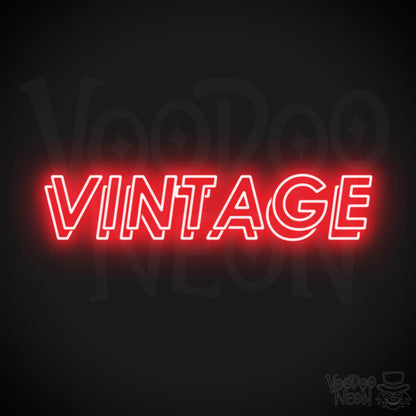 Vintage Neon Sign - Neon Vintage Sign - Color Red