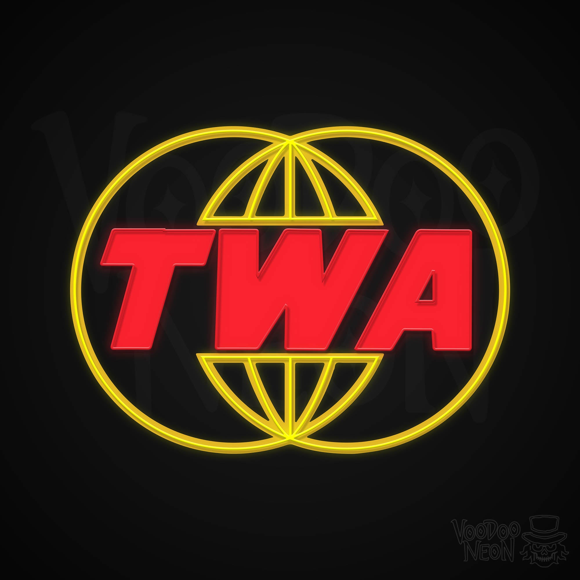 TWA (Vintage) Neon Sign - Multi-Color - Blackwall