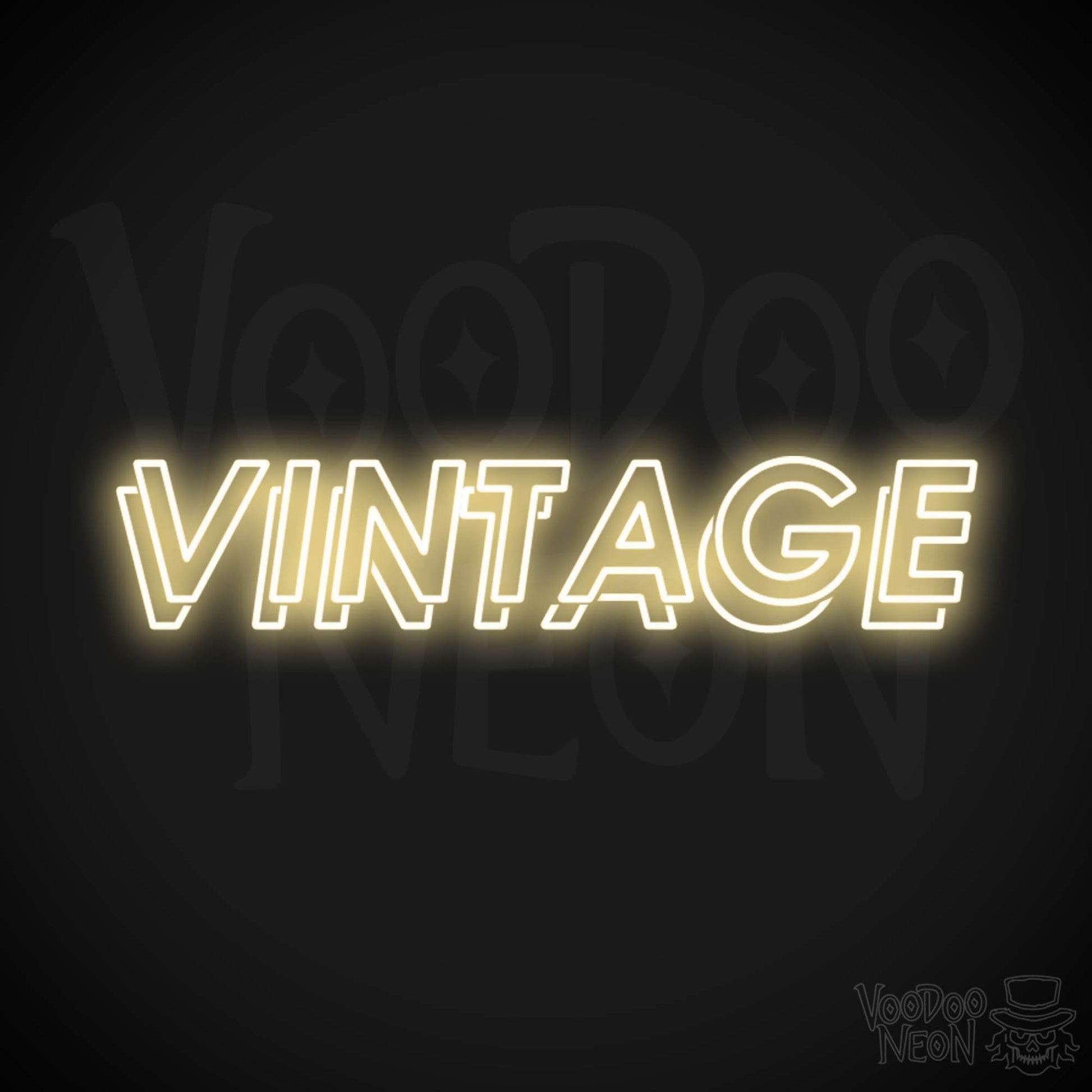 Vintage Neon Sign - Neon Vintage Sign - Color Warm White