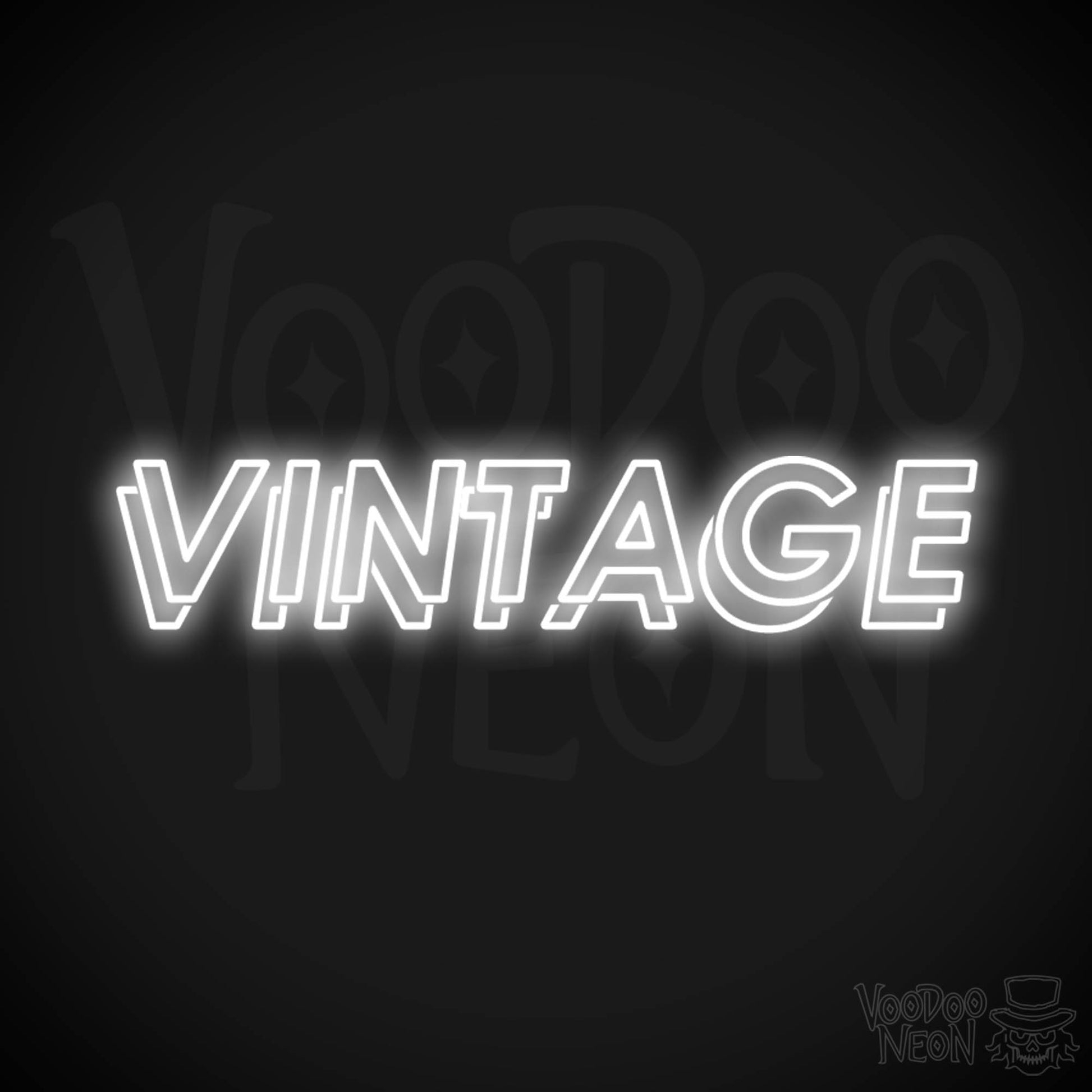 Vintage Neon Sign - Neon Vintage Sign - Color White