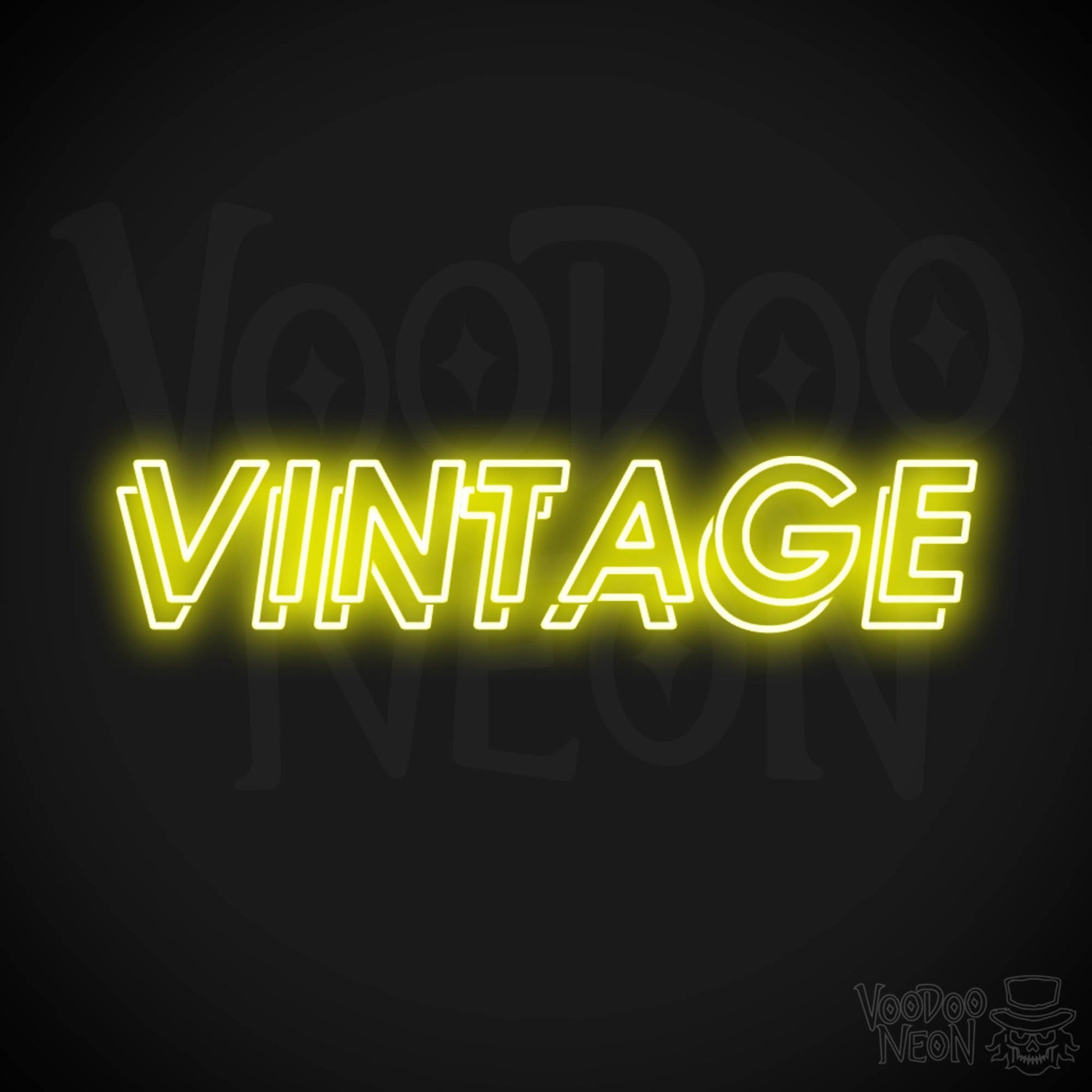 Vintage Neon Sign - Neon Vintage Sign - Color Yellow