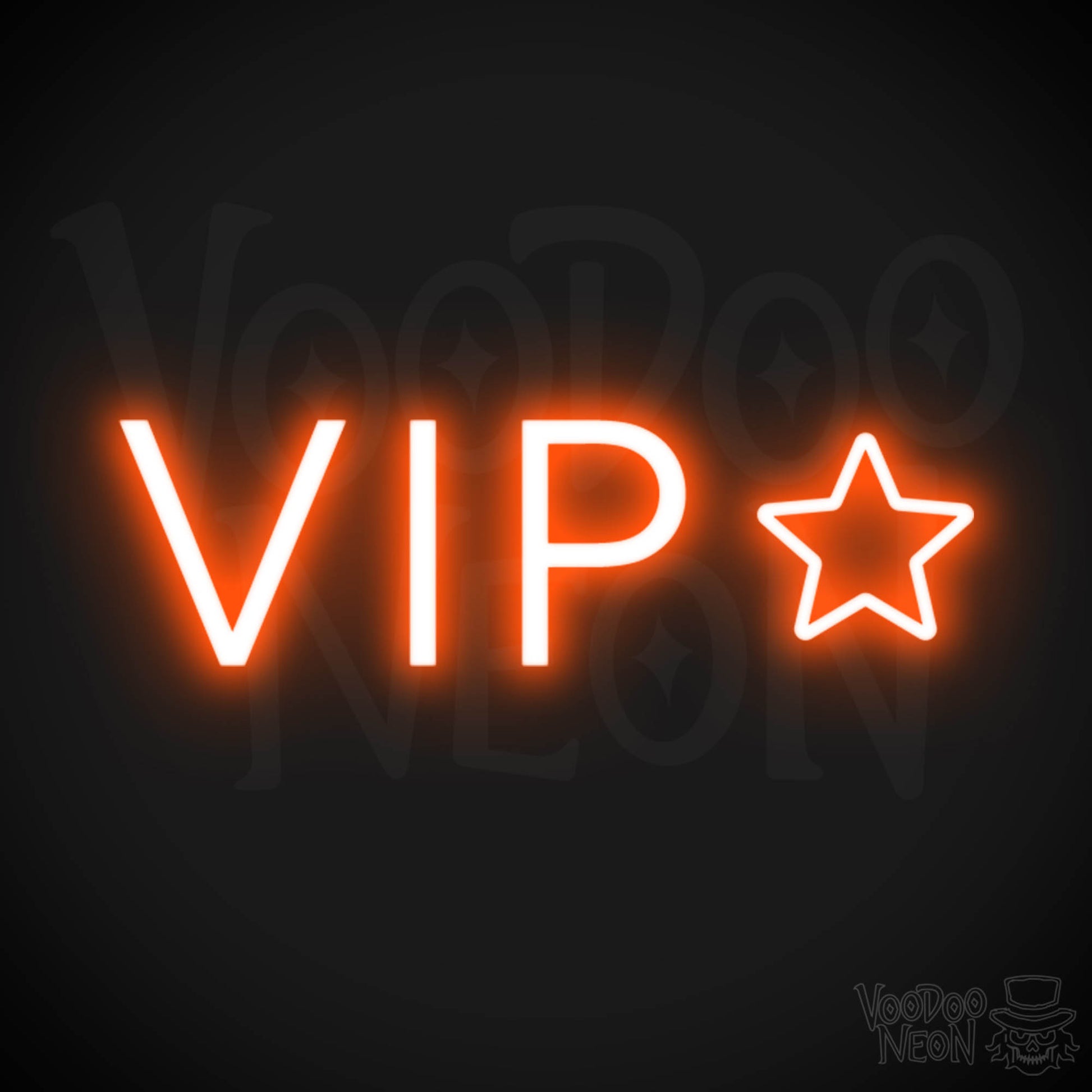 VIP Neon Sign - Neon VIP Sign - VIP LED Sign - Color Orange