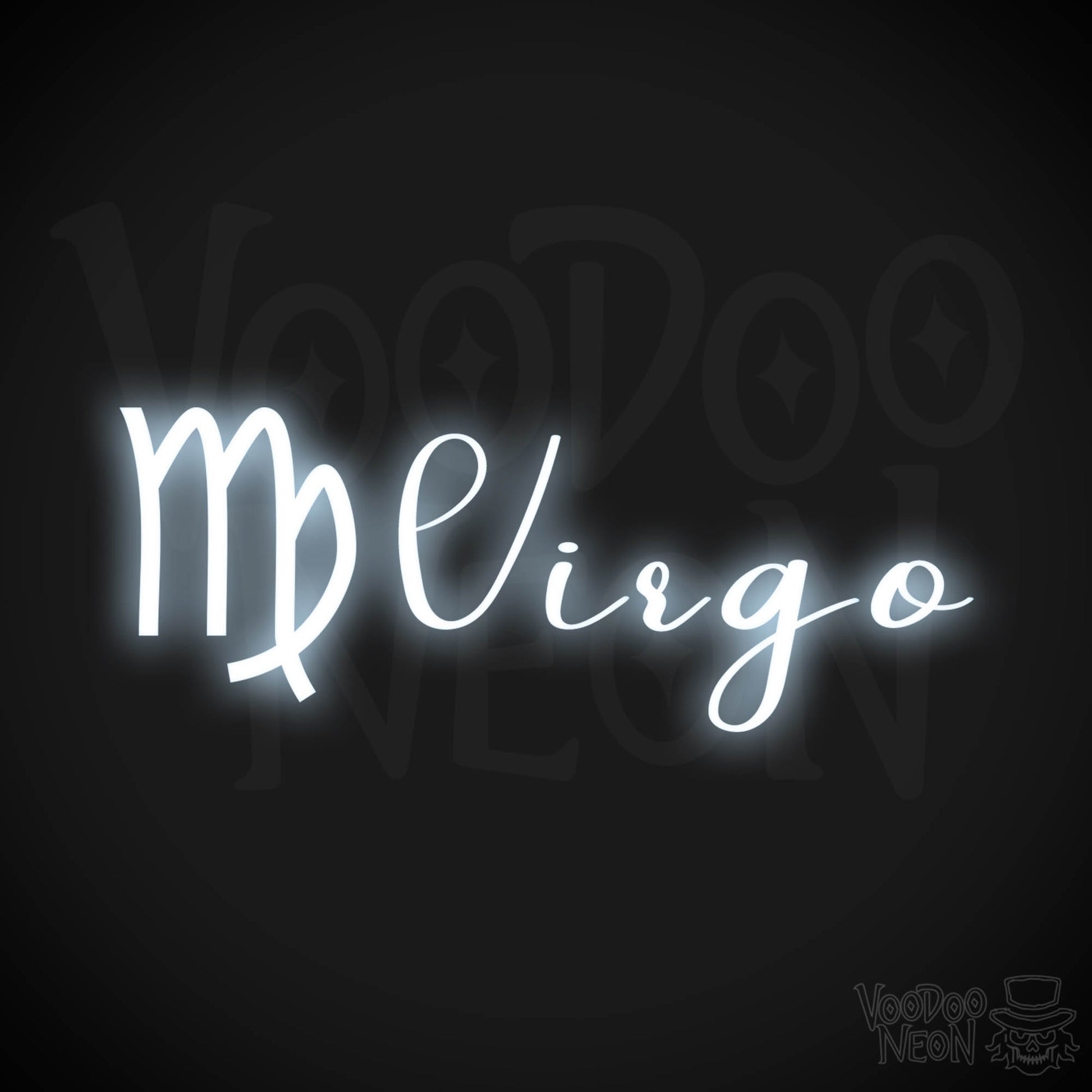 Virgo Neon Sign - Neon Virgo Sign - Virgo Symbol - Neon Wall Art - Color Cool White