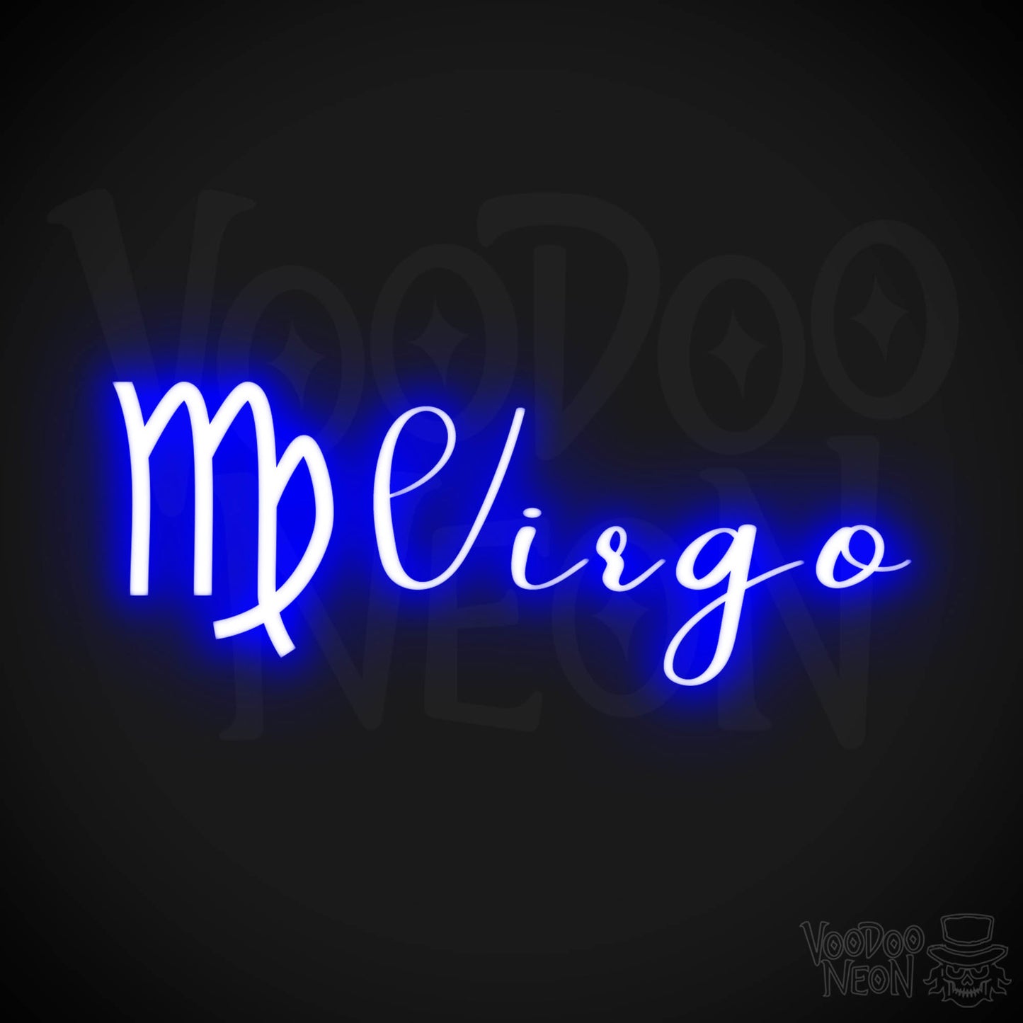 Virgo Neon Sign - Neon Virgo Sign - Virgo Symbol - Neon Wall Art - Color Dark Blue