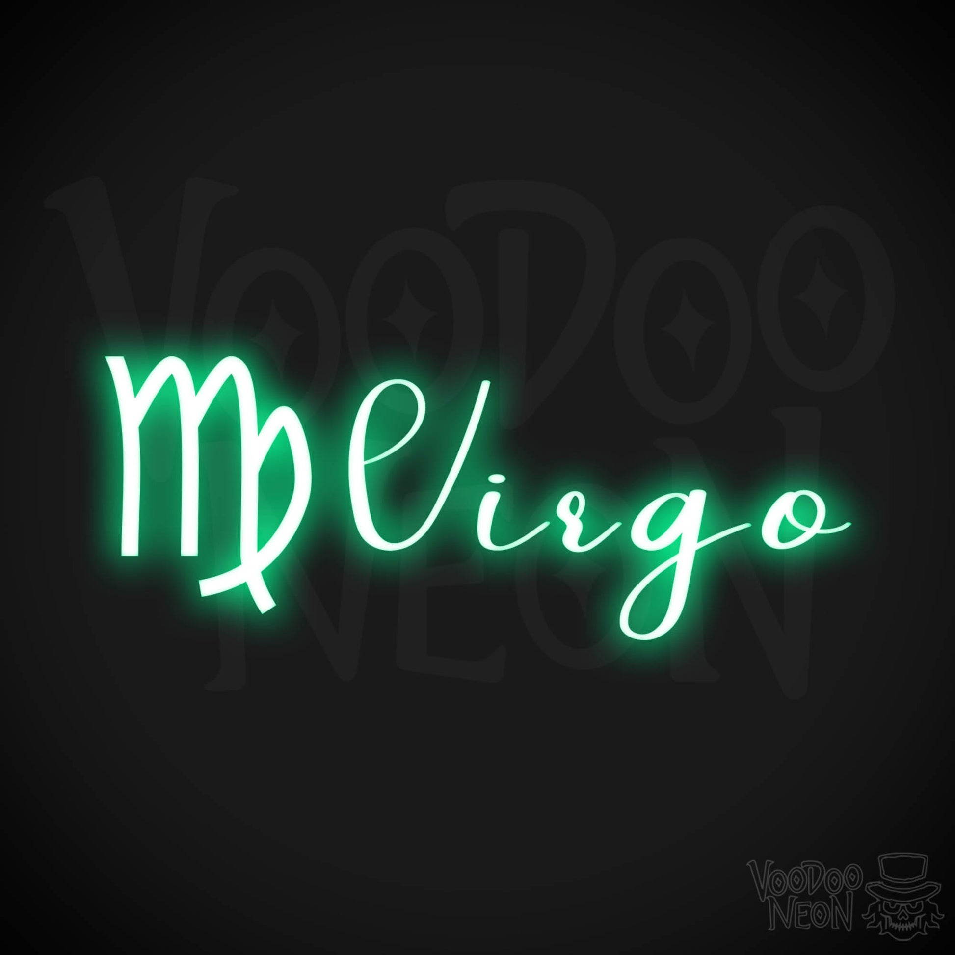 Virgo Neon Sign - Neon Virgo Sign - Virgo Symbol - Neon Wall Art - Color Green