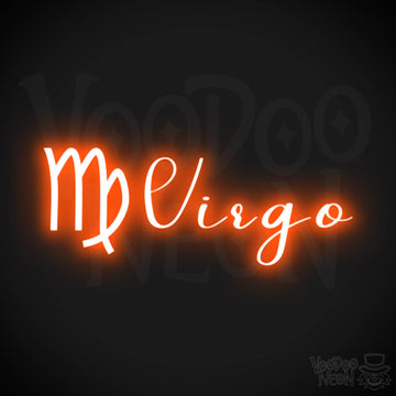 Virgo Neon Sign - Neon Virgo Sign - Virgo Symbol - Neon Wall Art - Color Orange