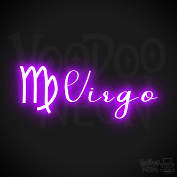 Virgo Neon Sign - Neon Virgo Sign - Virgo Symbol - Neon Wall Art - Color Purple