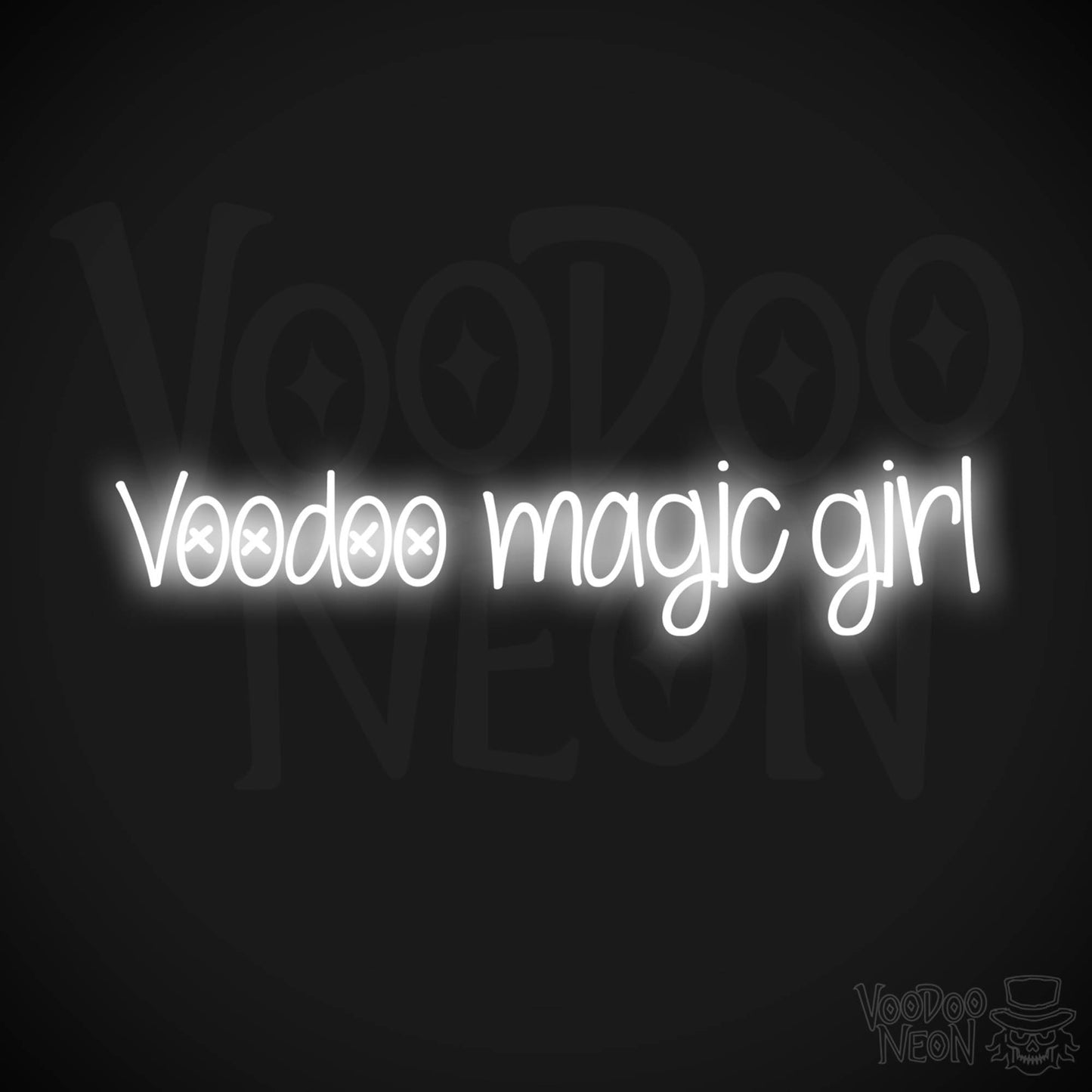Voodoo Magic Girl LED Neon - White
