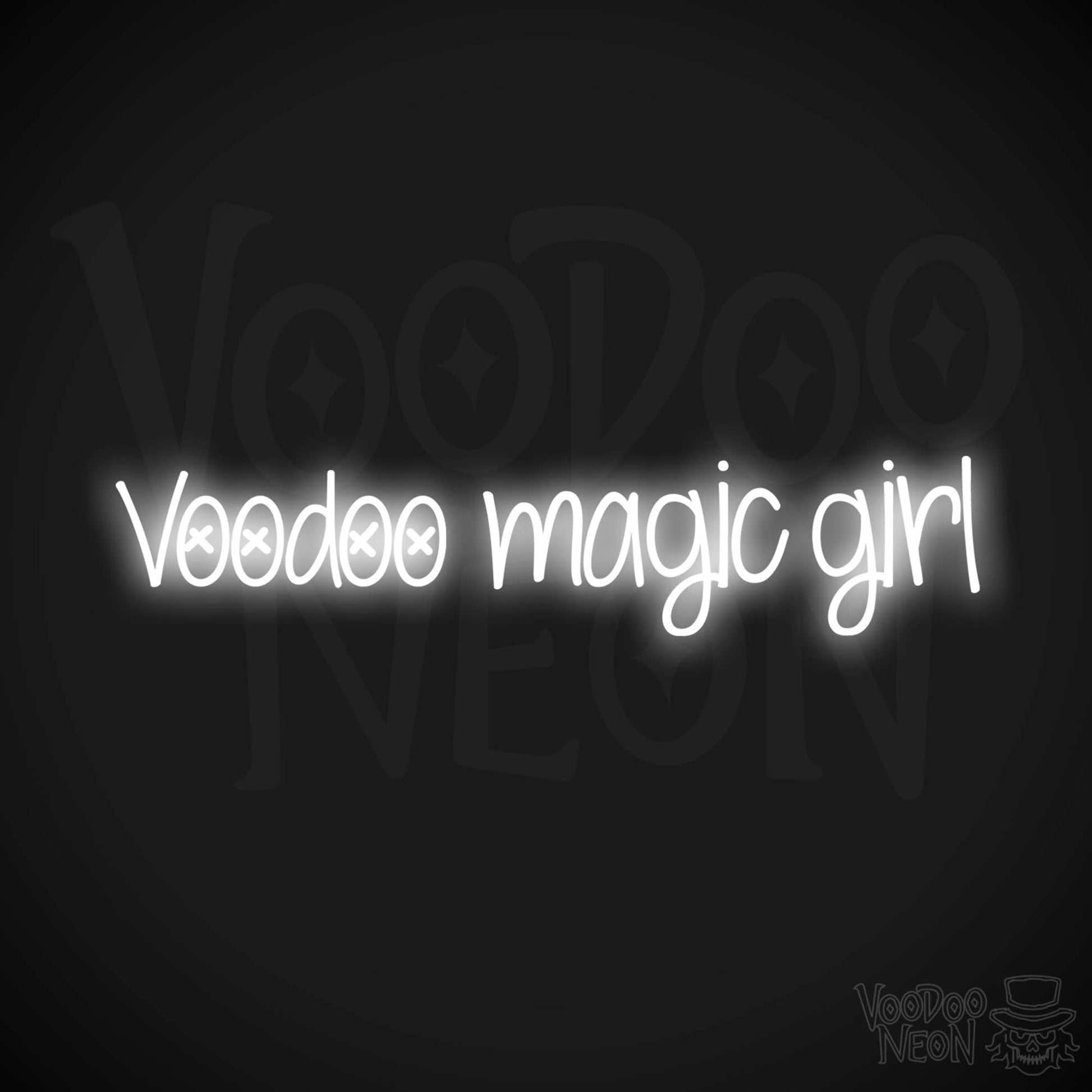 Voodoo Magic Girl LED Neon - White