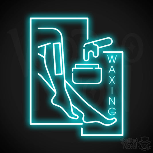 Waxing Neon Sign - Waxing Sign - Neon Waxing Salon Wall Art - Color Ice Blue