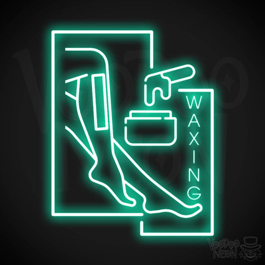 Waxing Neon Sign - Waxing Sign - Neon Waxing Salon Wall Art - Color Light Green