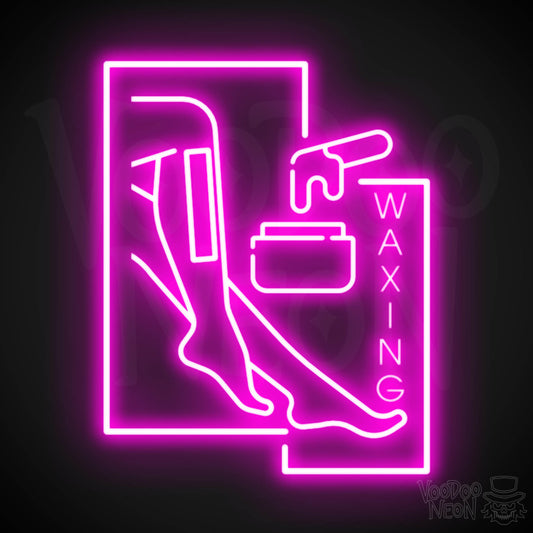 Waxing Neon Sign - Waxing Sign - Neon Waxing Salon Wall Art - Color Pink