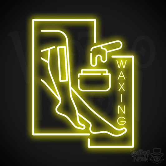 Waxing Neon Sign - Waxing Sign - Neon Waxing Salon Wall Art - Color Yellow