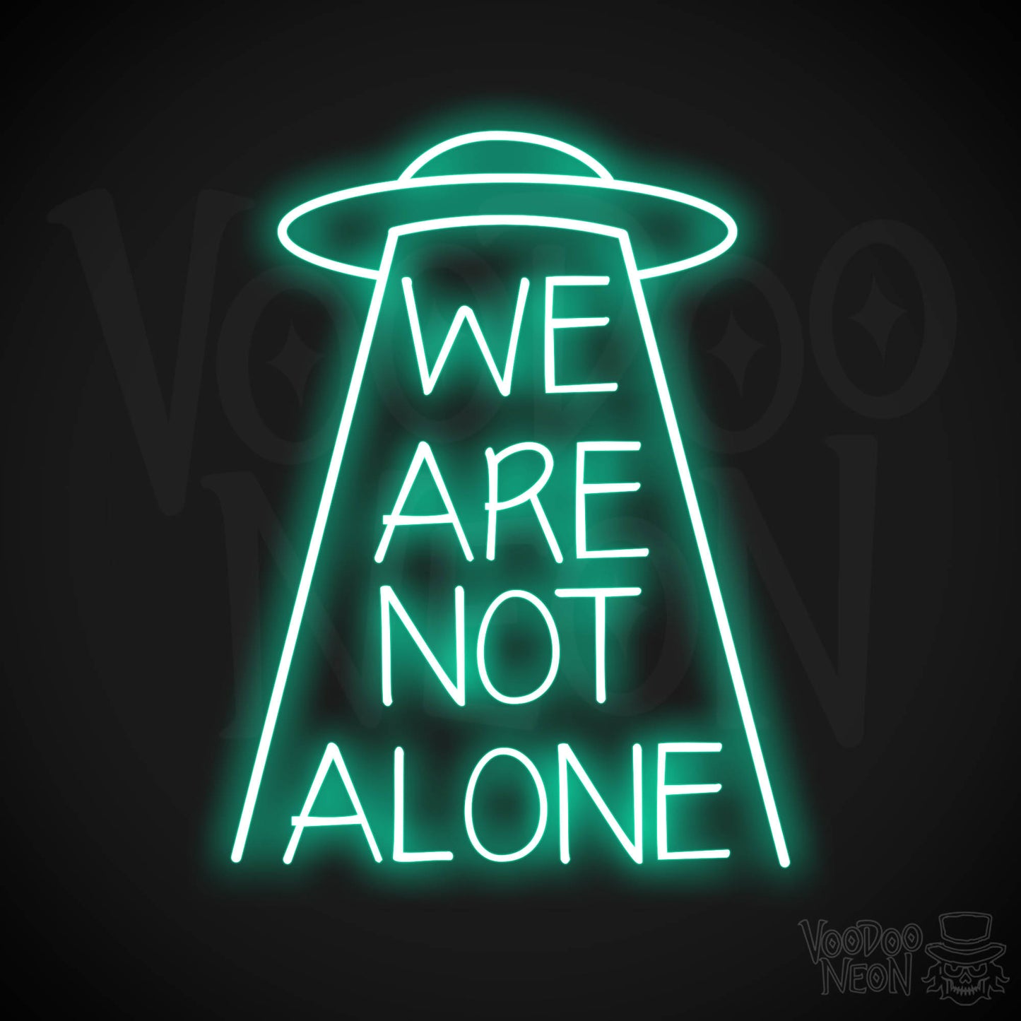 We Are Not Alone Neon Sign - Light Green