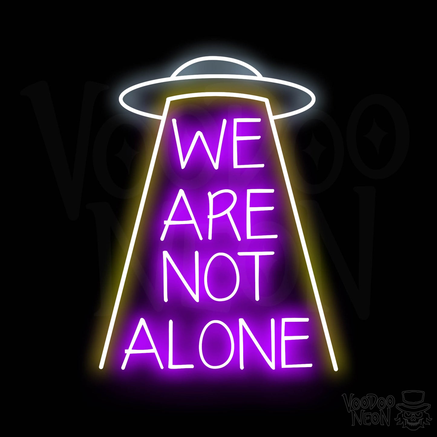 We Are Not Alone Neon Sign - Multi-Color