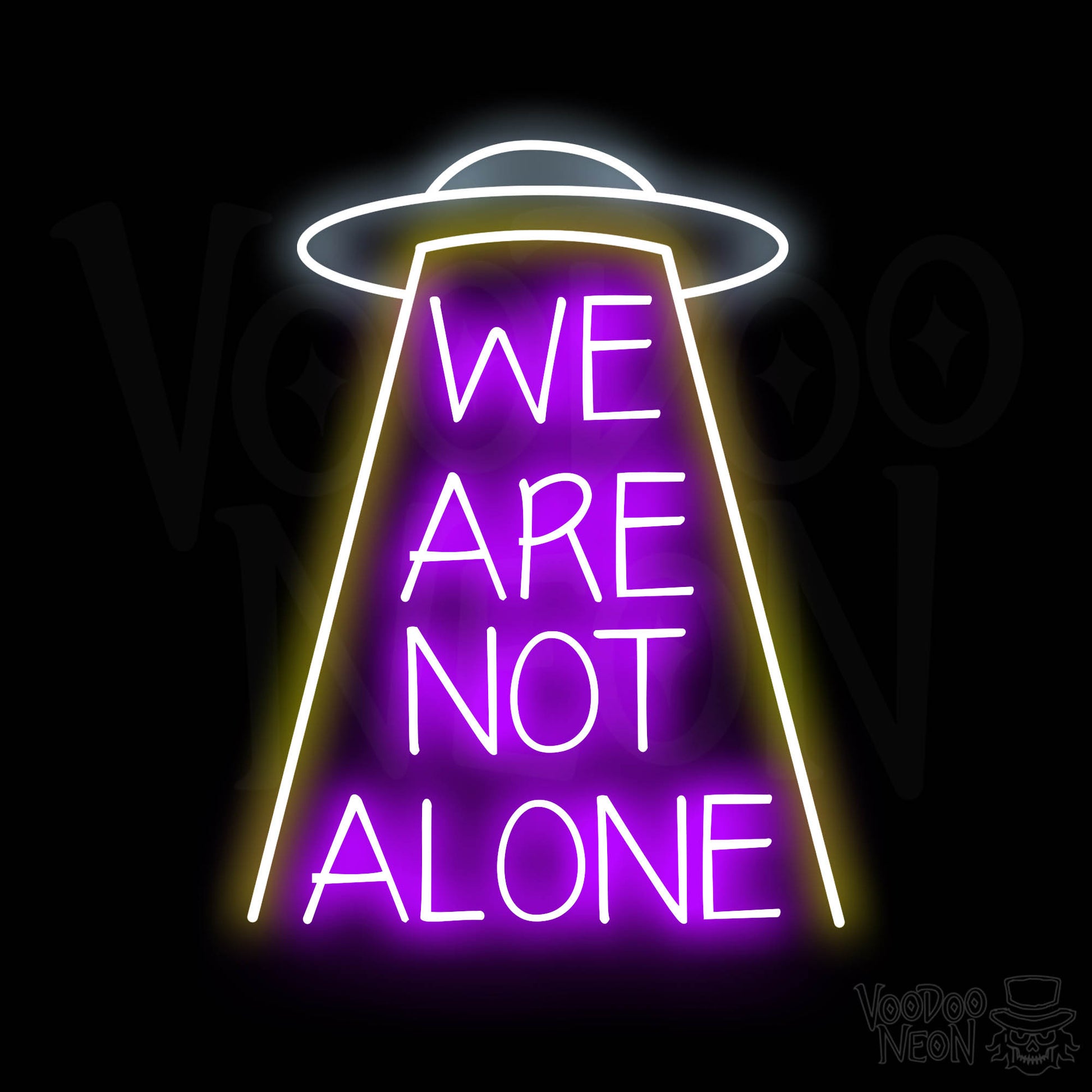 We Are Not Alone Neon Sign - Multi-Color