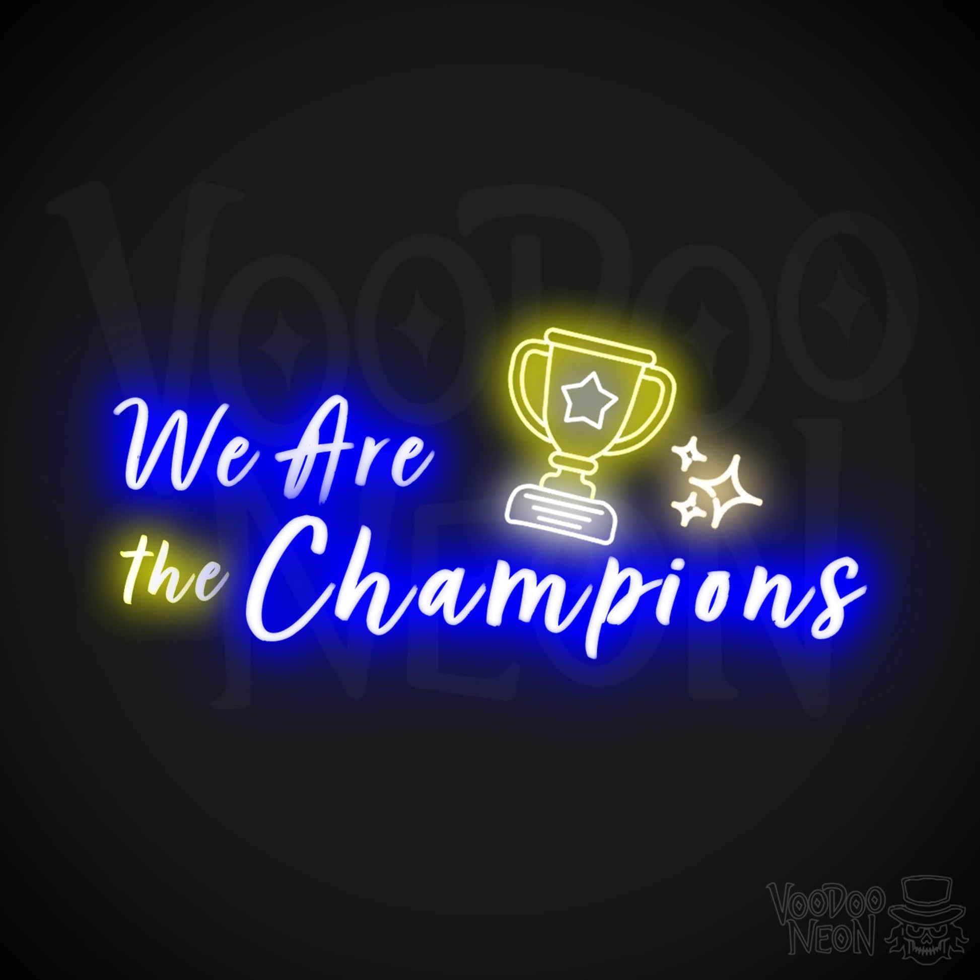 We Are The Champions Neon Sign - LED Wall Art - Color Multi-Color