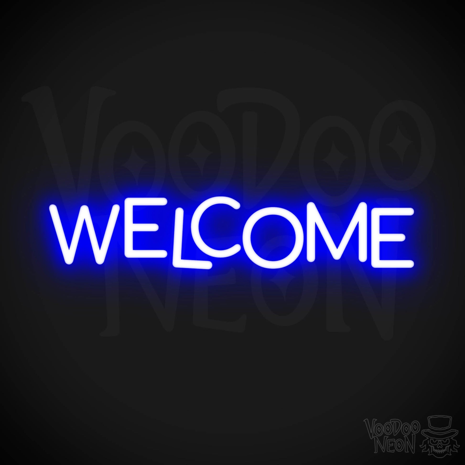 Welcome Neon Sign - Neon Welcome Sign - LED Sign - Color Dark Blue