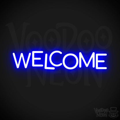 Welcome Neon Sign - Neon Welcome Sign - LED Sign - Color Dark Blue
