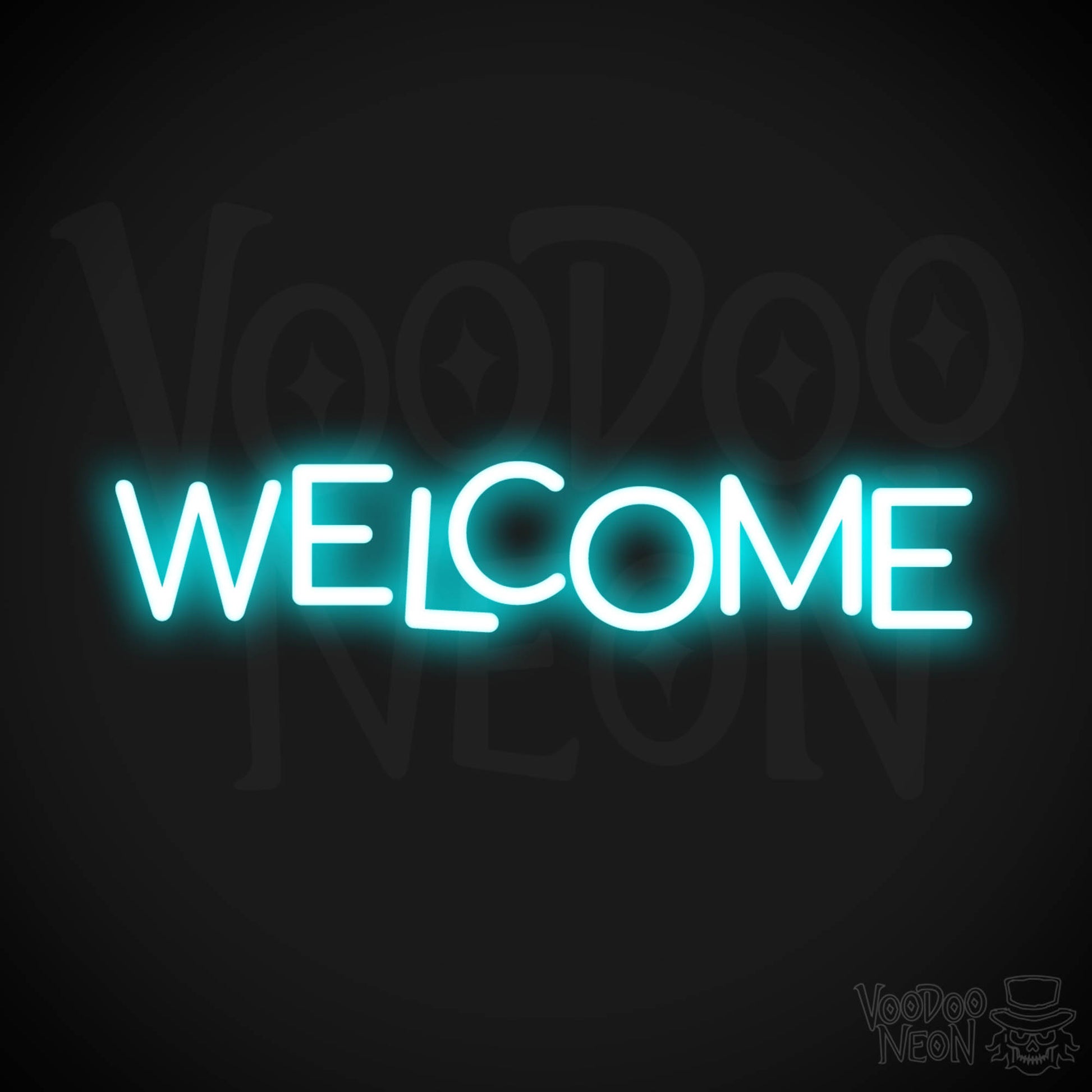 Welcome Neon Sign - Neon Welcome Sign - LED Sign - Color Ice Blue