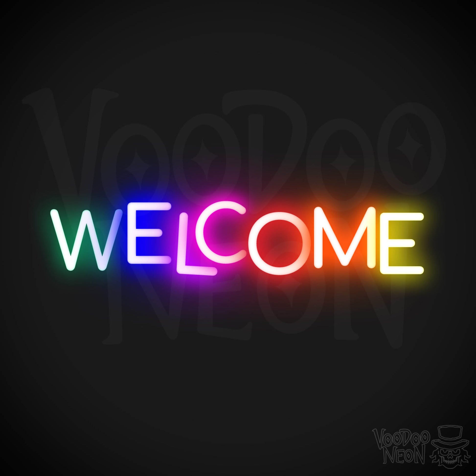 Welcome Neon Sign - Neon Welcome Sign - LED Sign - Color Multi-Color