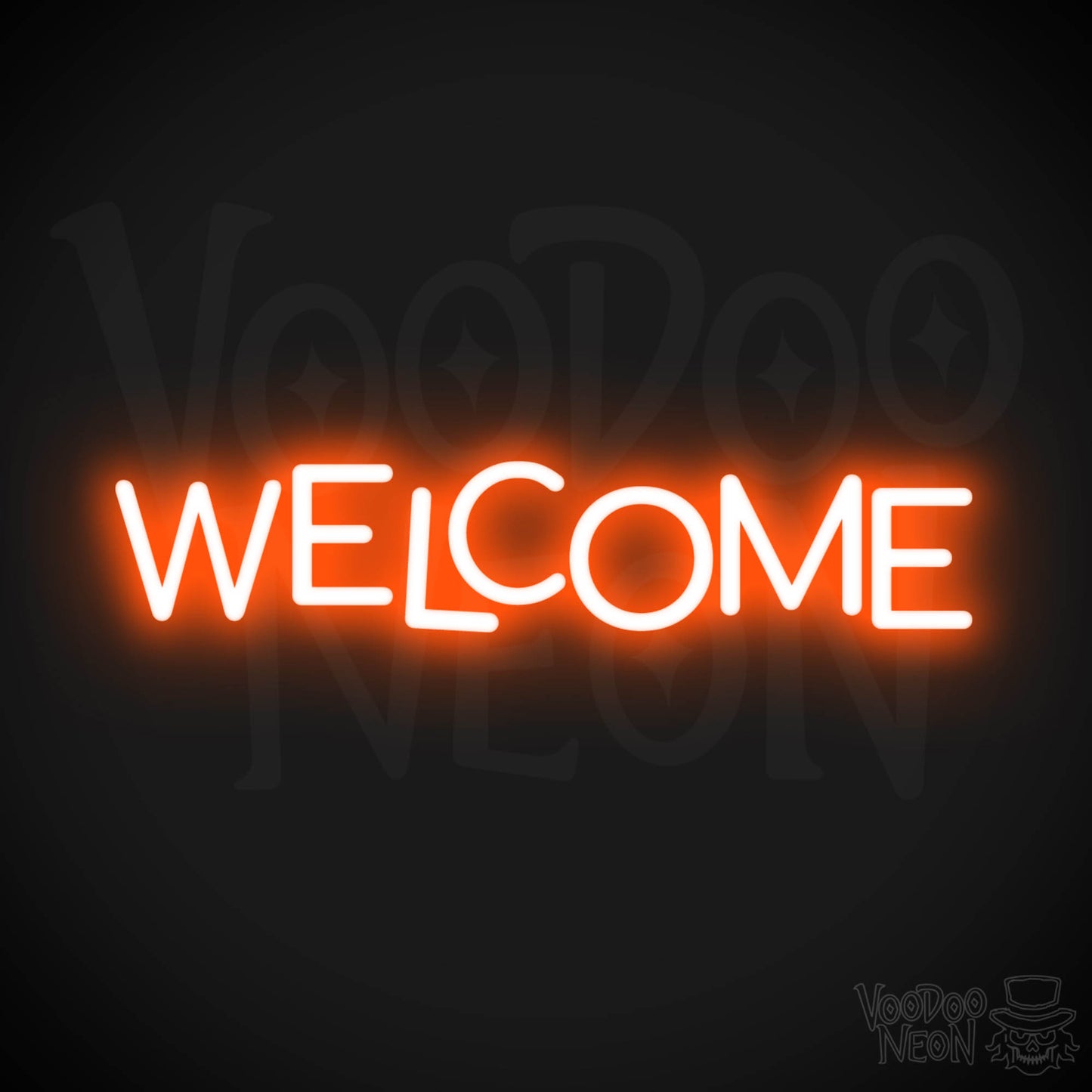 Welcome Neon Sign - Neon Welcome Sign - LED Sign - Color Orange
