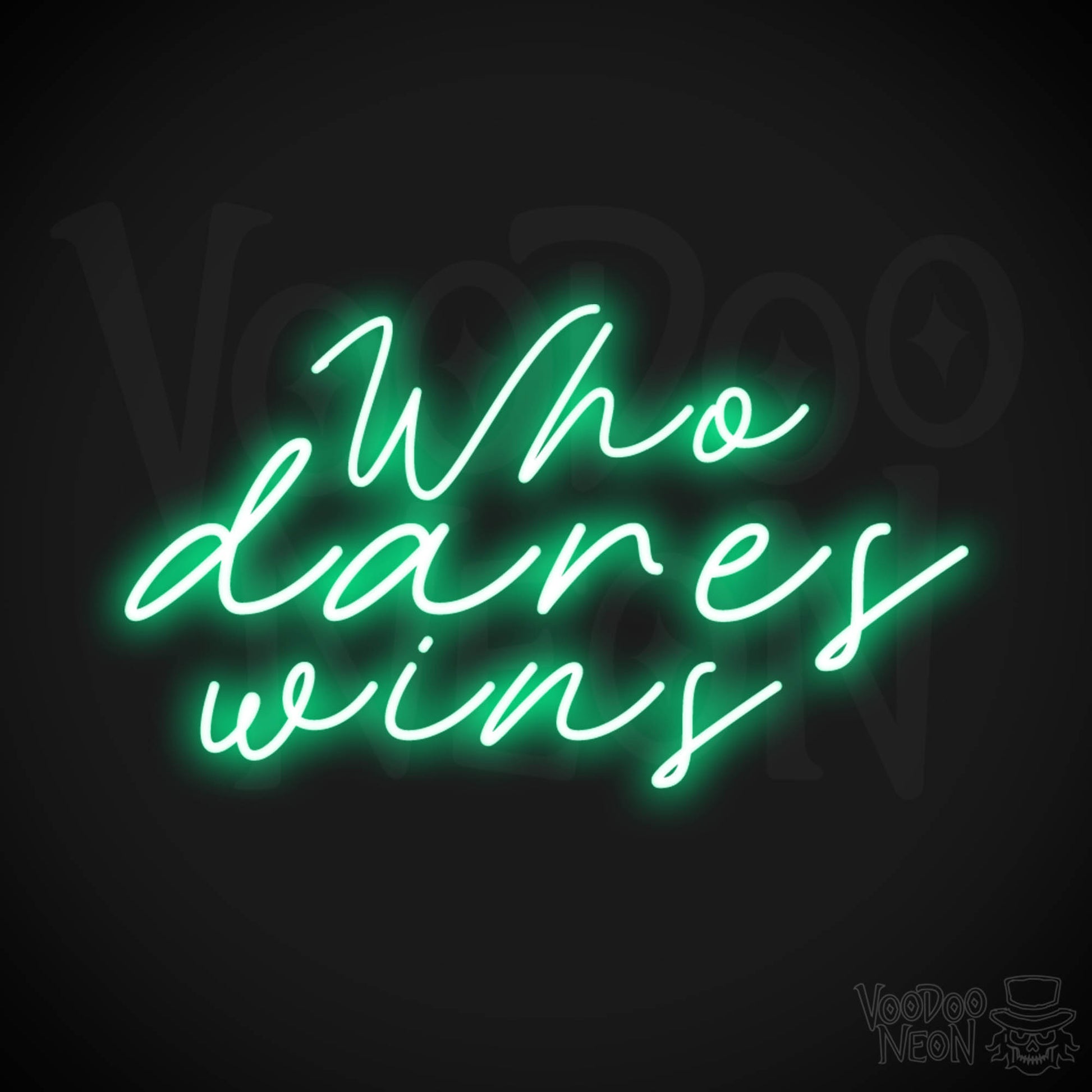 Who Dares Wins Neon Sign - Neon Who Dares Win Sign - SAS Sign - Wall Art - Color Green