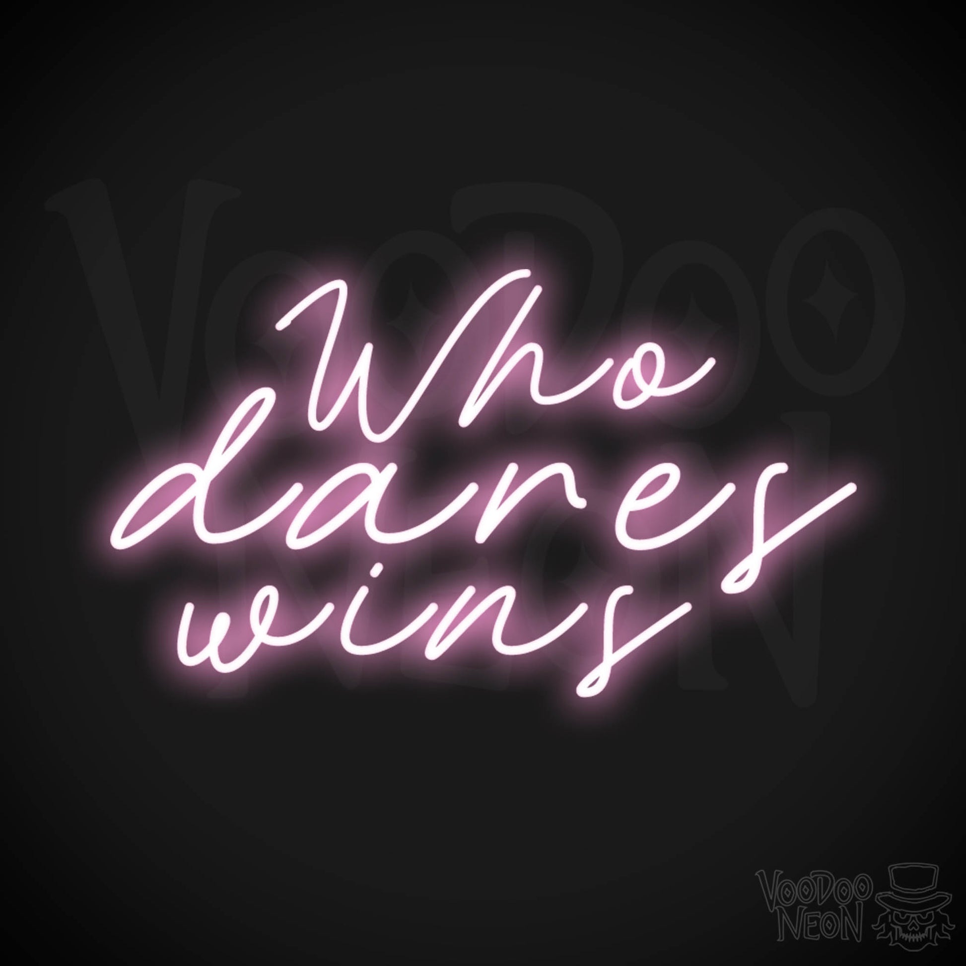 Who Dares Wins Neon Sign - Neon Who Dares Win Sign - SAS Sign - Wall Art - Color Light Pink