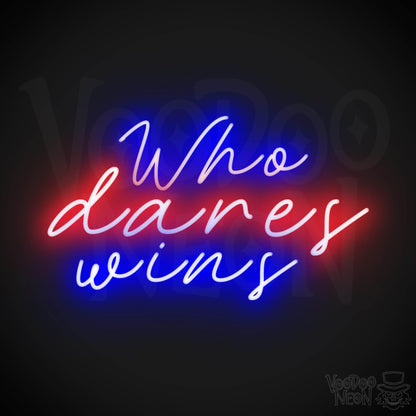 Who Dares Wins Neon Sign - Neon Who Dares Win Sign - SAS Sign - Wall Art - Color Multi-Color