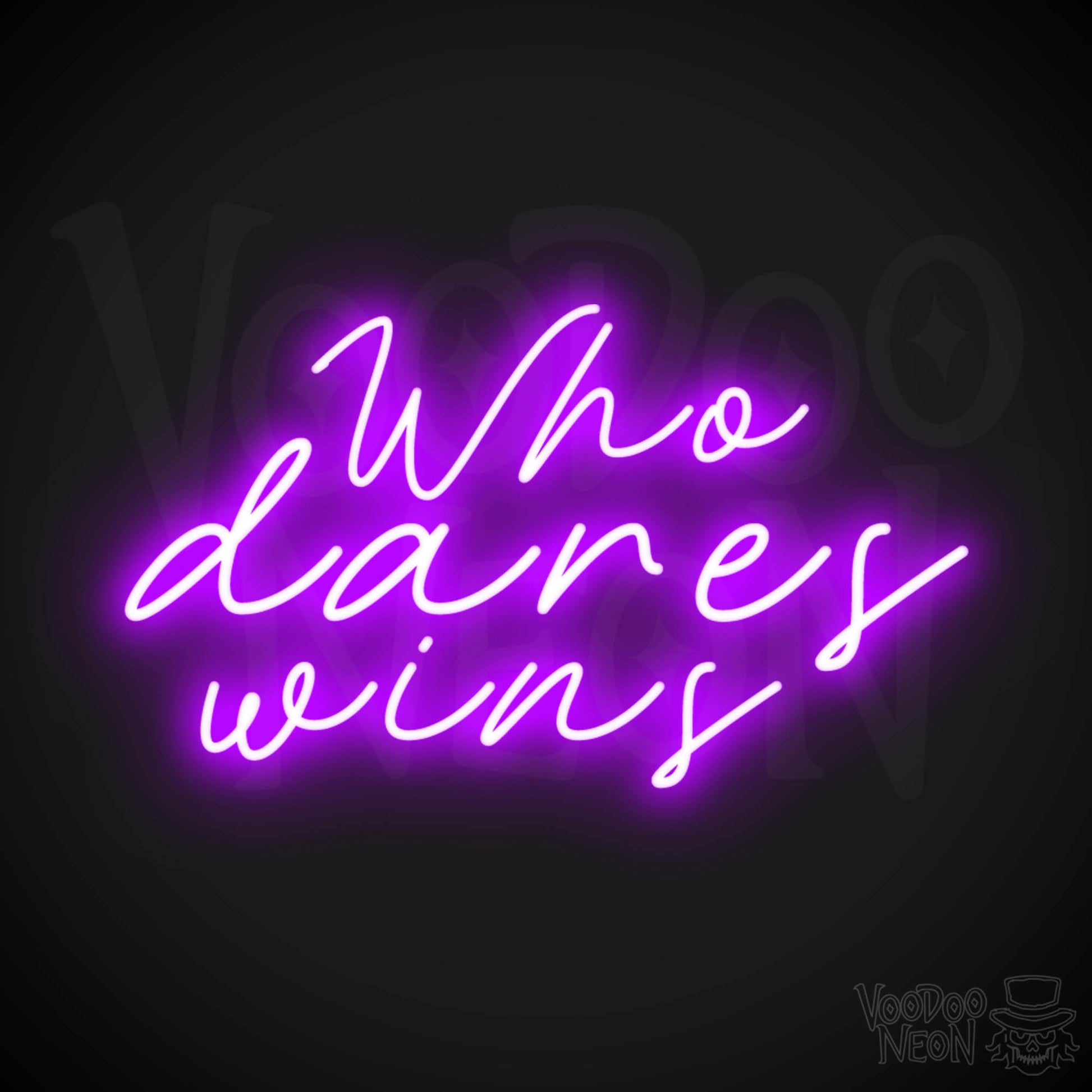 Who Dares Wins Neon Sign - Neon Who Dares Win Sign - SAS Sign - Wall Art - Color Purple