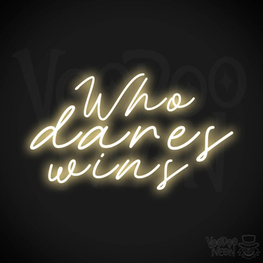 Who Dares Wins Neon Sign - Neon Who Dares Win Sign - SAS Sign - Wall Art - Color Warm White