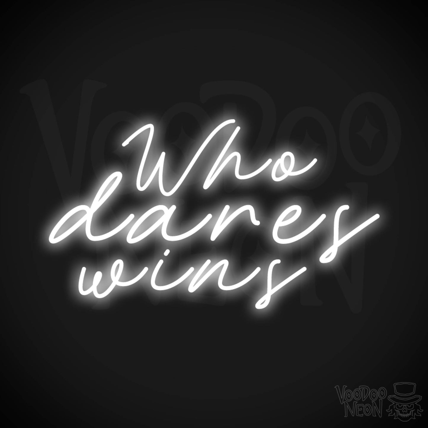 Who Dares Wins Neon Sign - Neon Who Dares Win Sign - SAS Sign - Wall Art - Color White