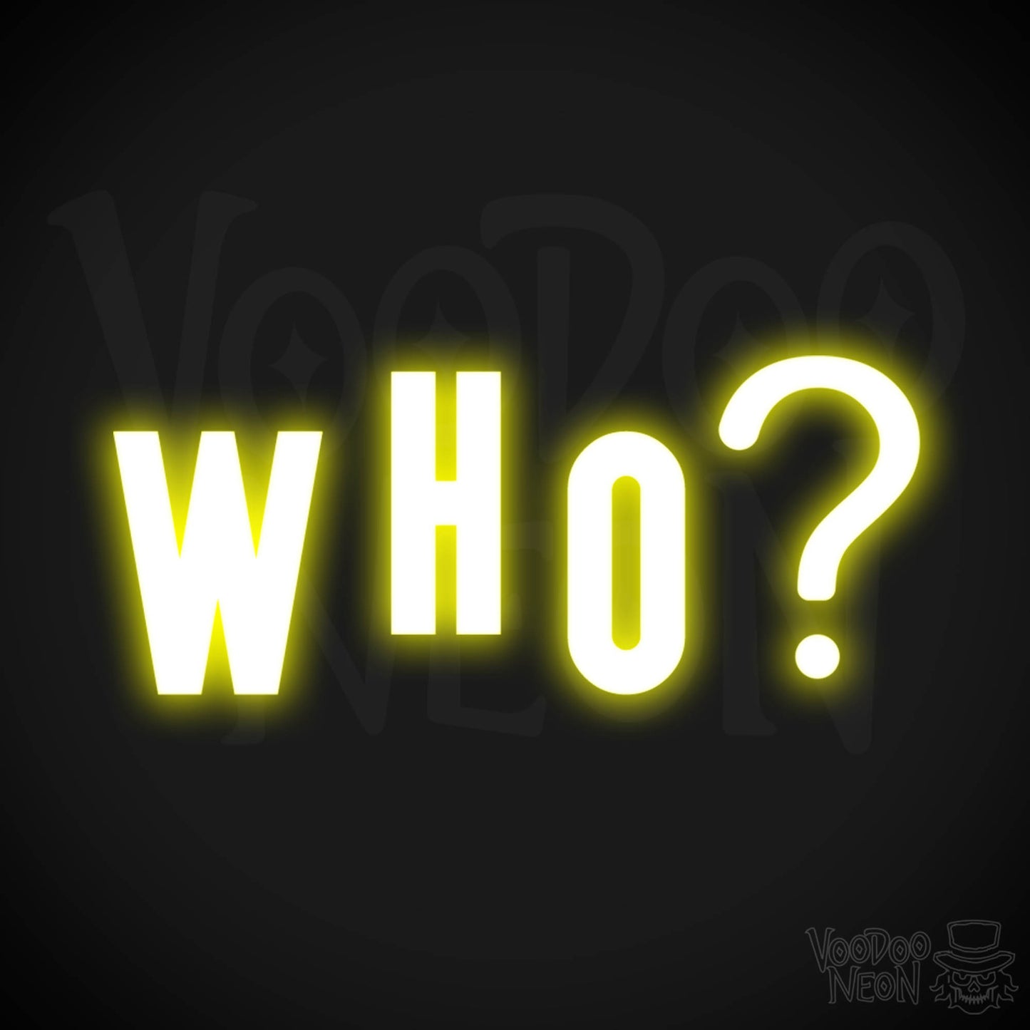 Who Neon Sign - Neon Who Sign - Who LED Word Sign - Color Yellow