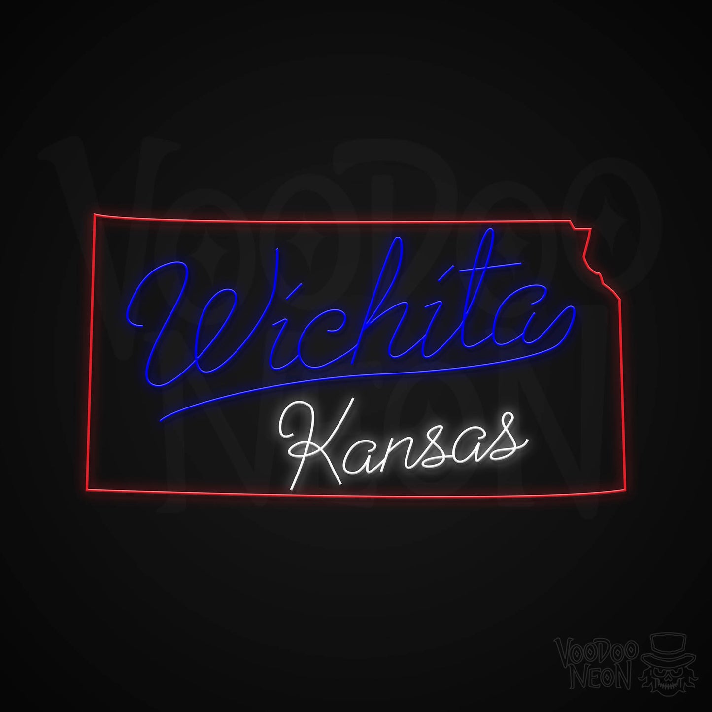 Wichita, Kansas Neon Sign - Multi-Color - Blackwall