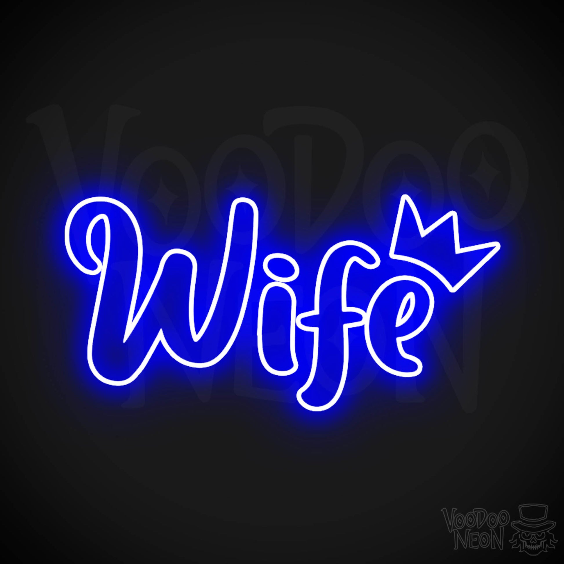 Wife Neon Sign - Neon Wife Sign - Color Dark Blue