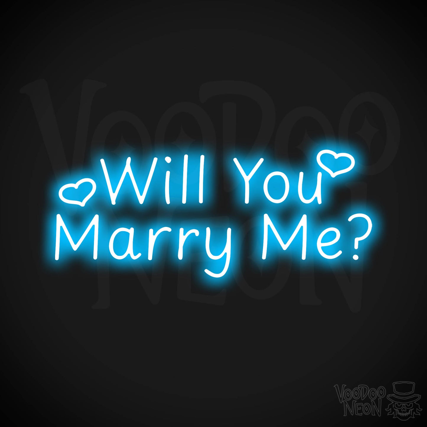 Will You Marry Me? Neon Sign - Dark Blue