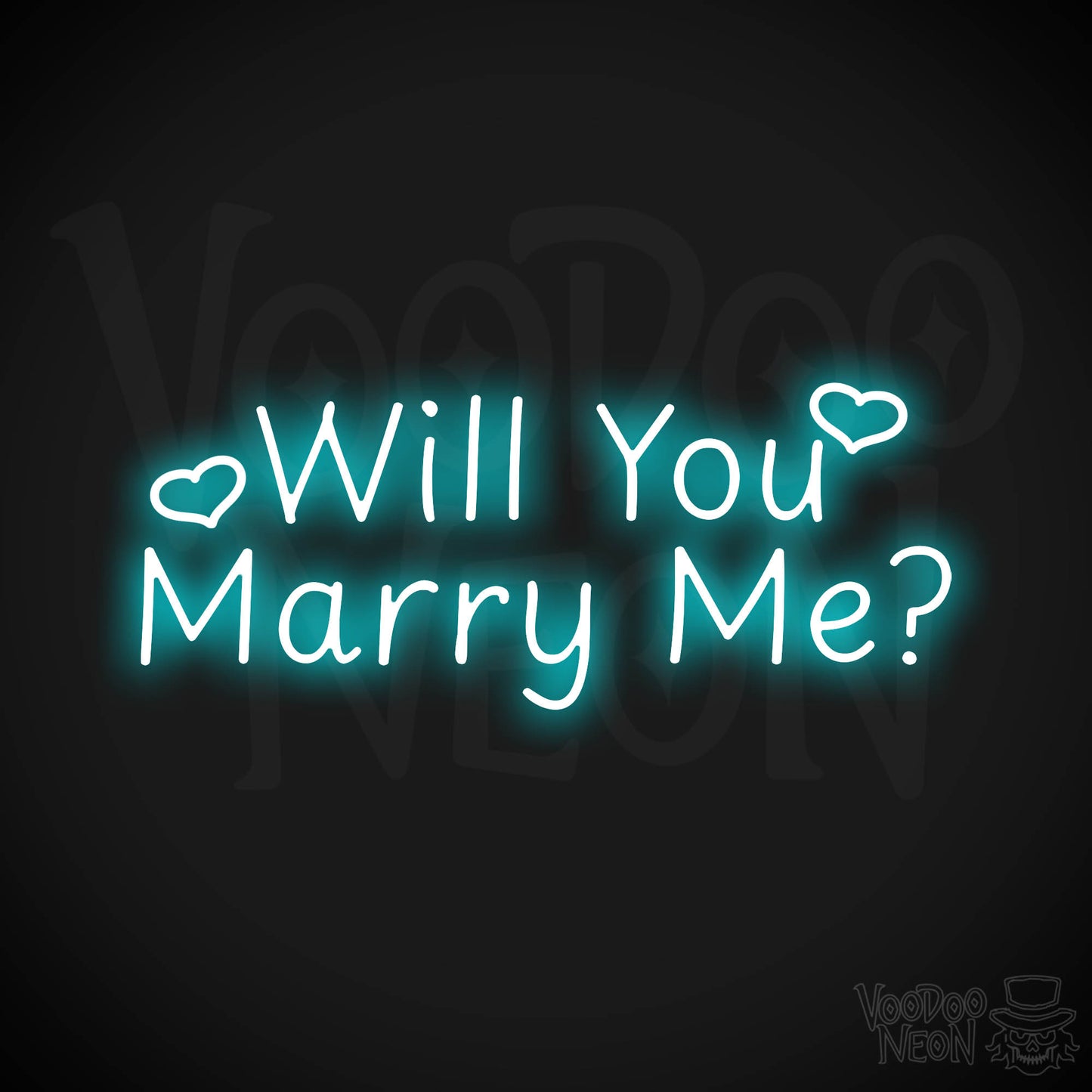 Will You Marry Me? Neon Sign - Ice Blue