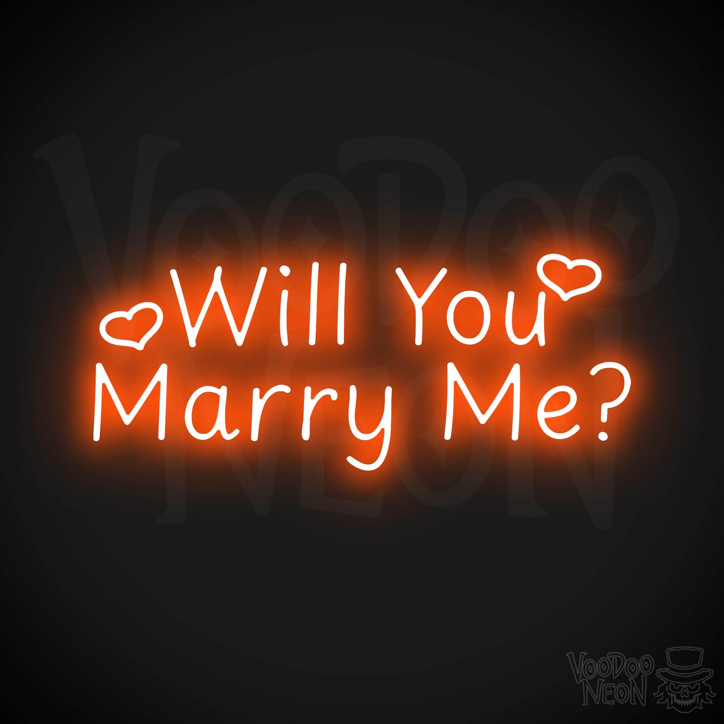 Will You Marry Me? Neon Sign - Orange