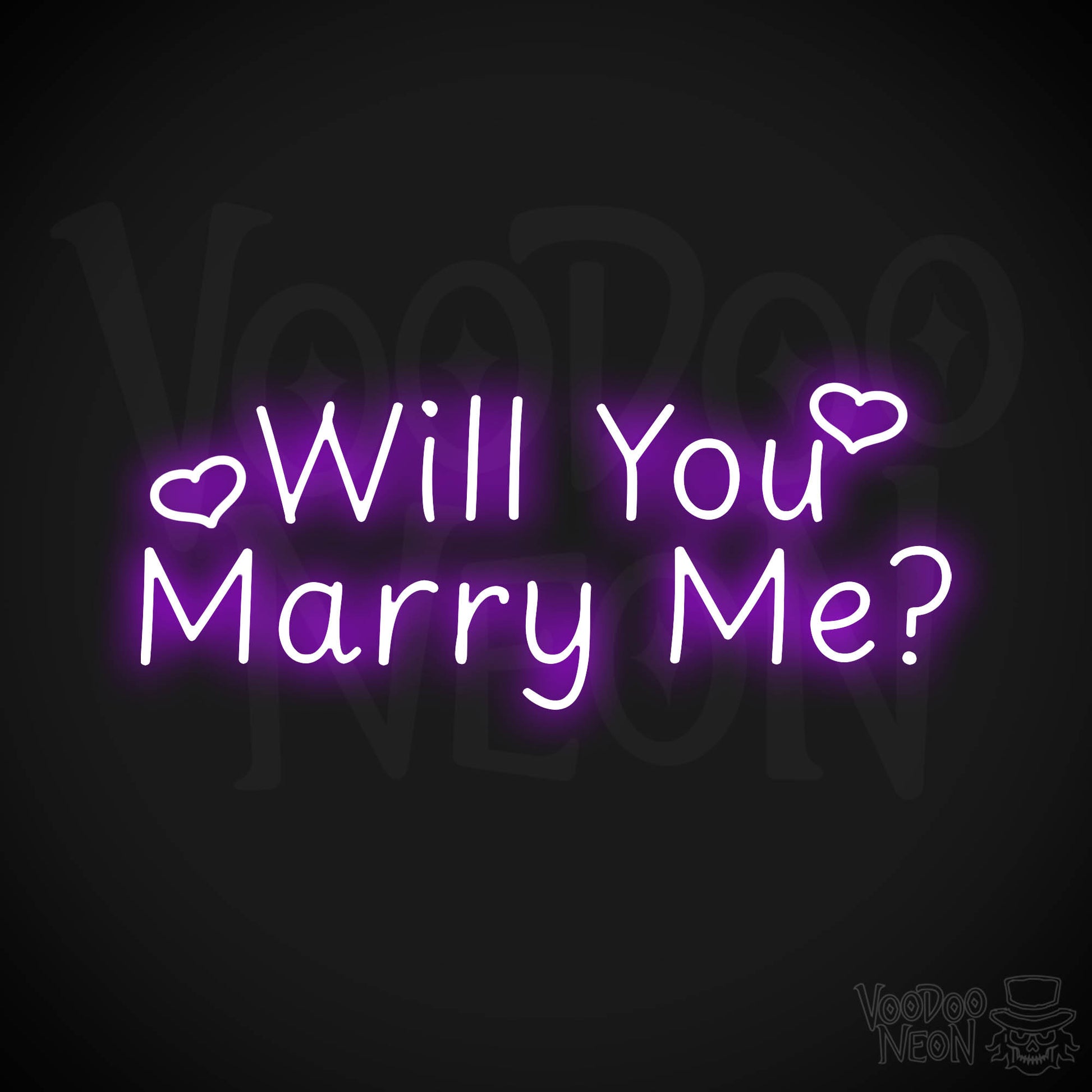 Will You Marry Me? Neon Sign - Purple