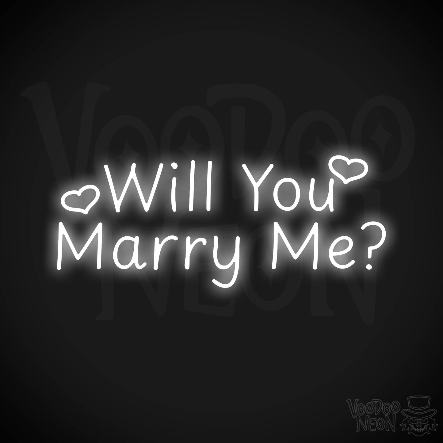 Will You Marry Me? Neon Sign - White