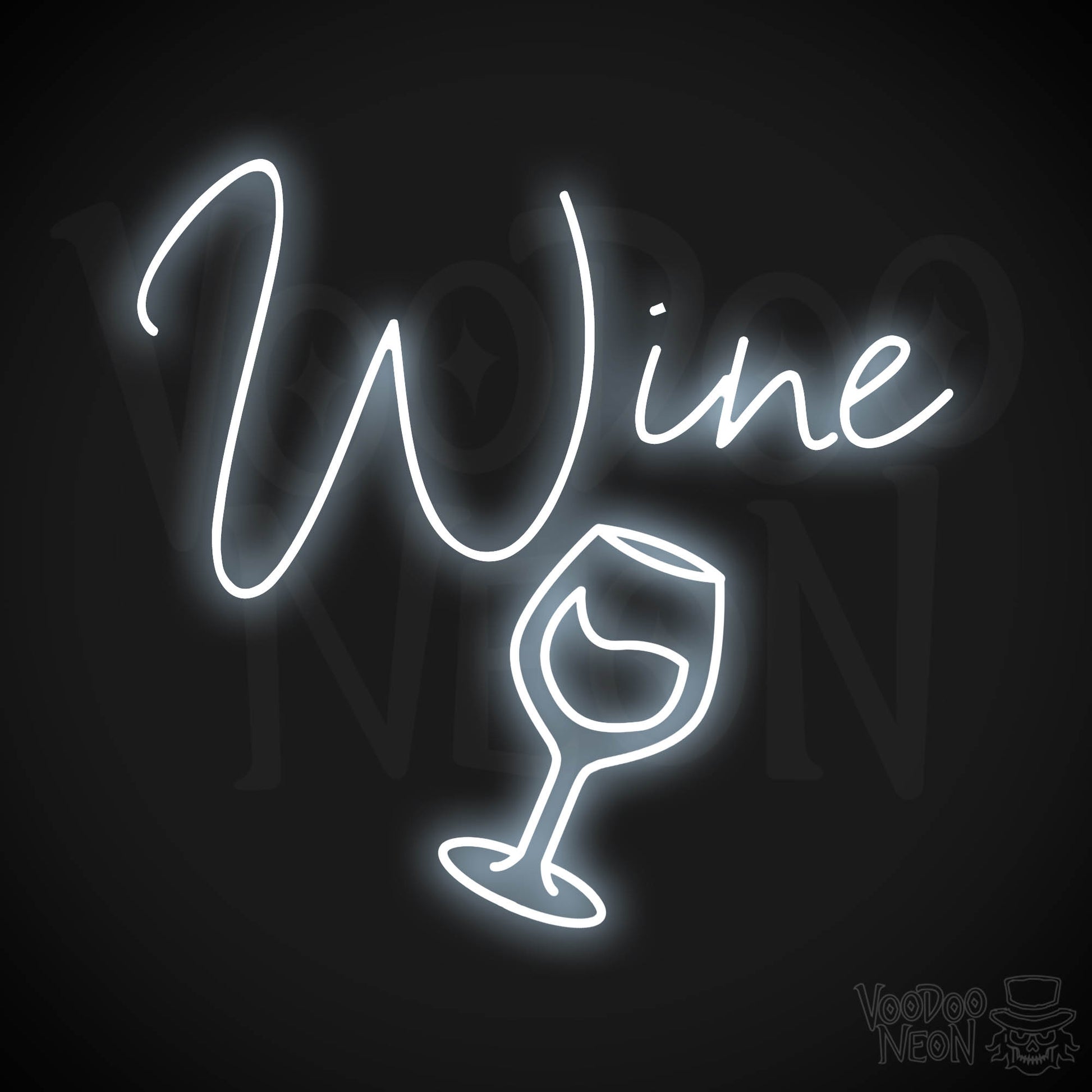 Wine Neon Sign - Cool White