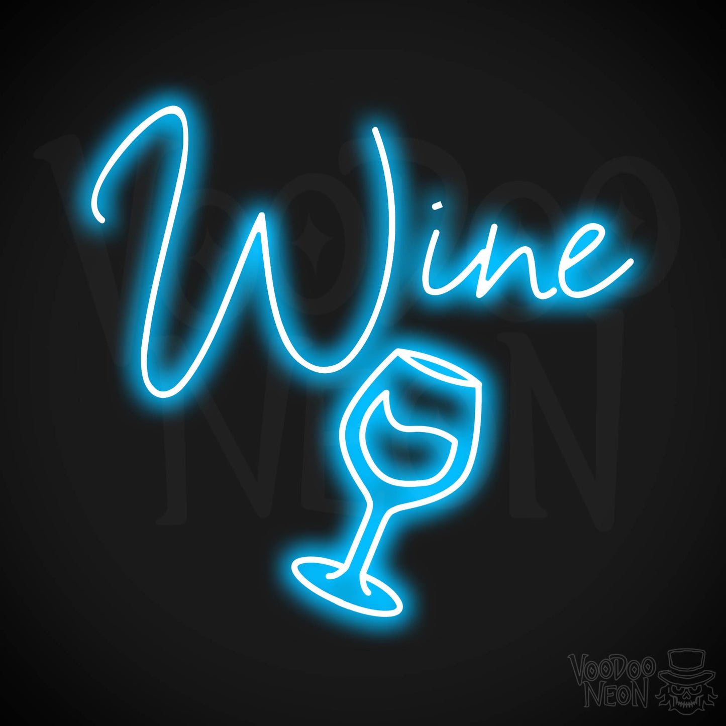 Wine Neon Sign - Dark Blue