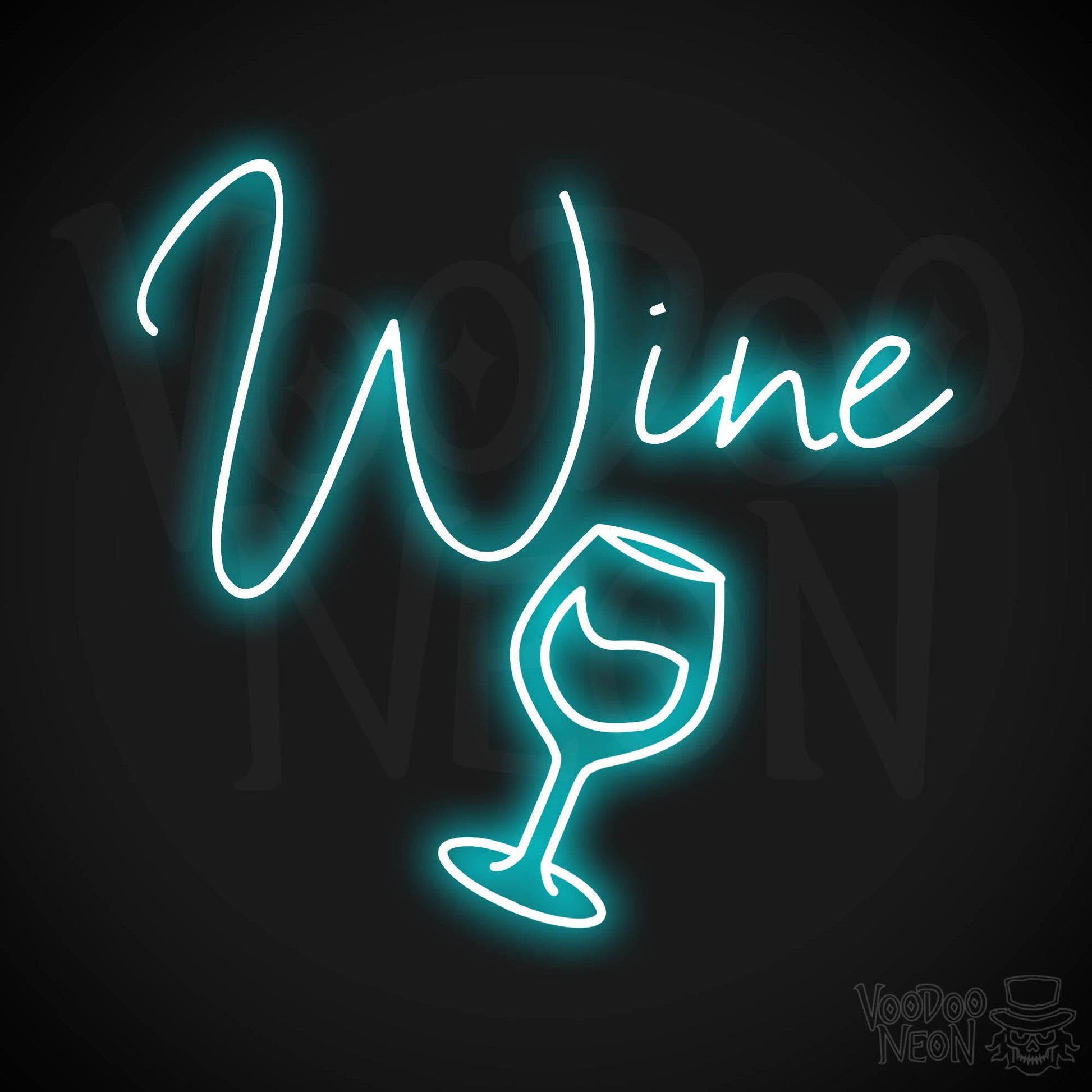 Wine Neon Sign - Ice Blue