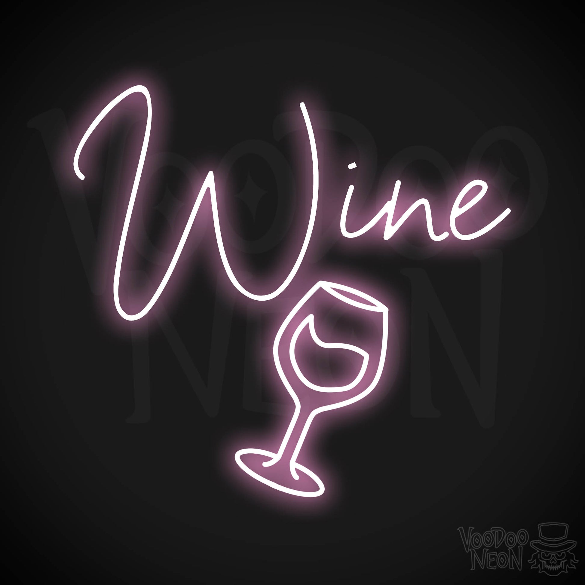 Wine Neon Sign - Light Pink