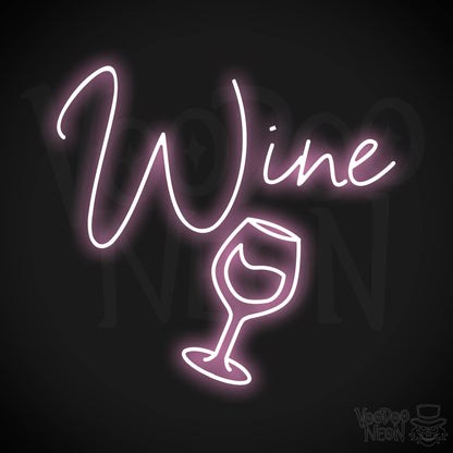 Wine Neon Sign - Light Pink
