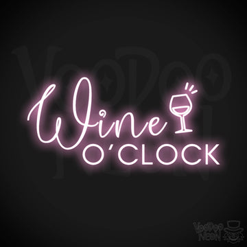 Wine O'Clock Neon Sign - Neon Wine O'Clock Sign - Color Light Pink