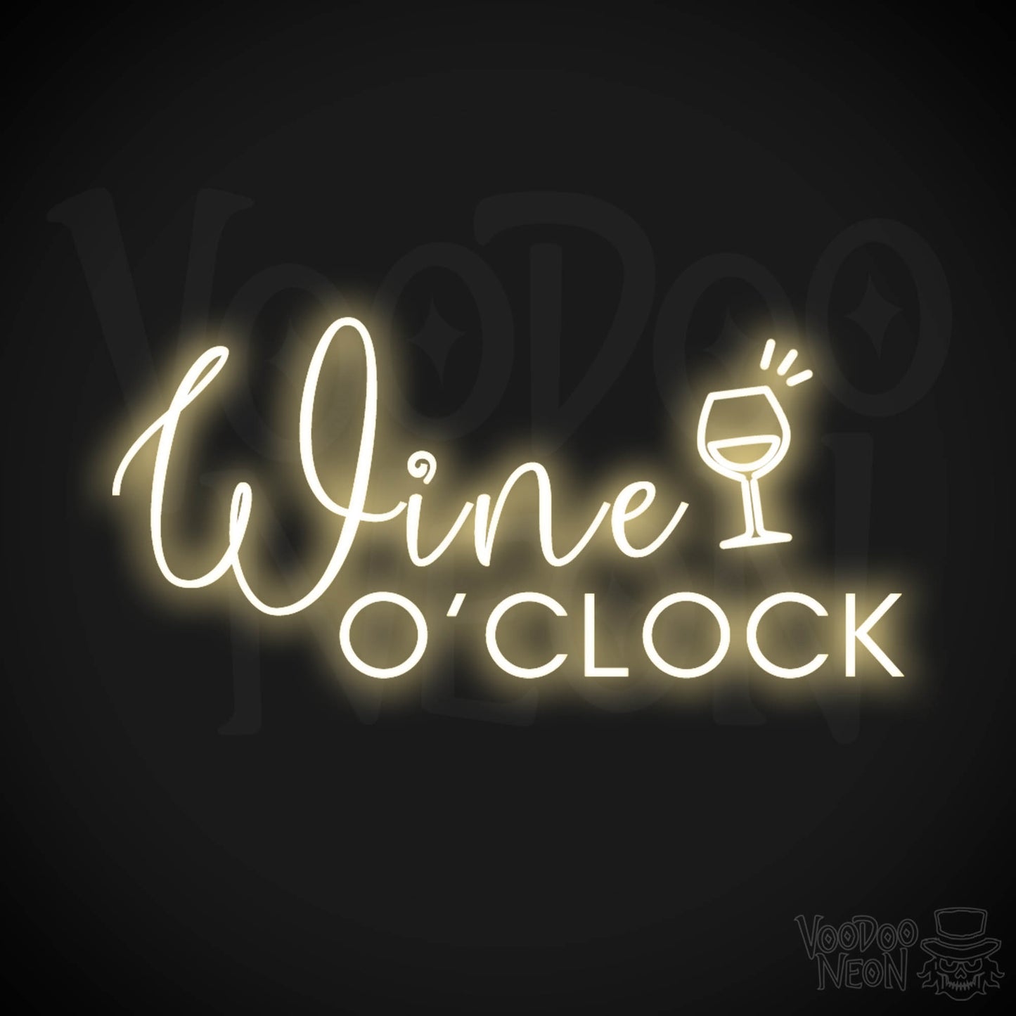 Wine O'Clock Neon Sign - Neon Wine O'Clock Sign - Color Warm White