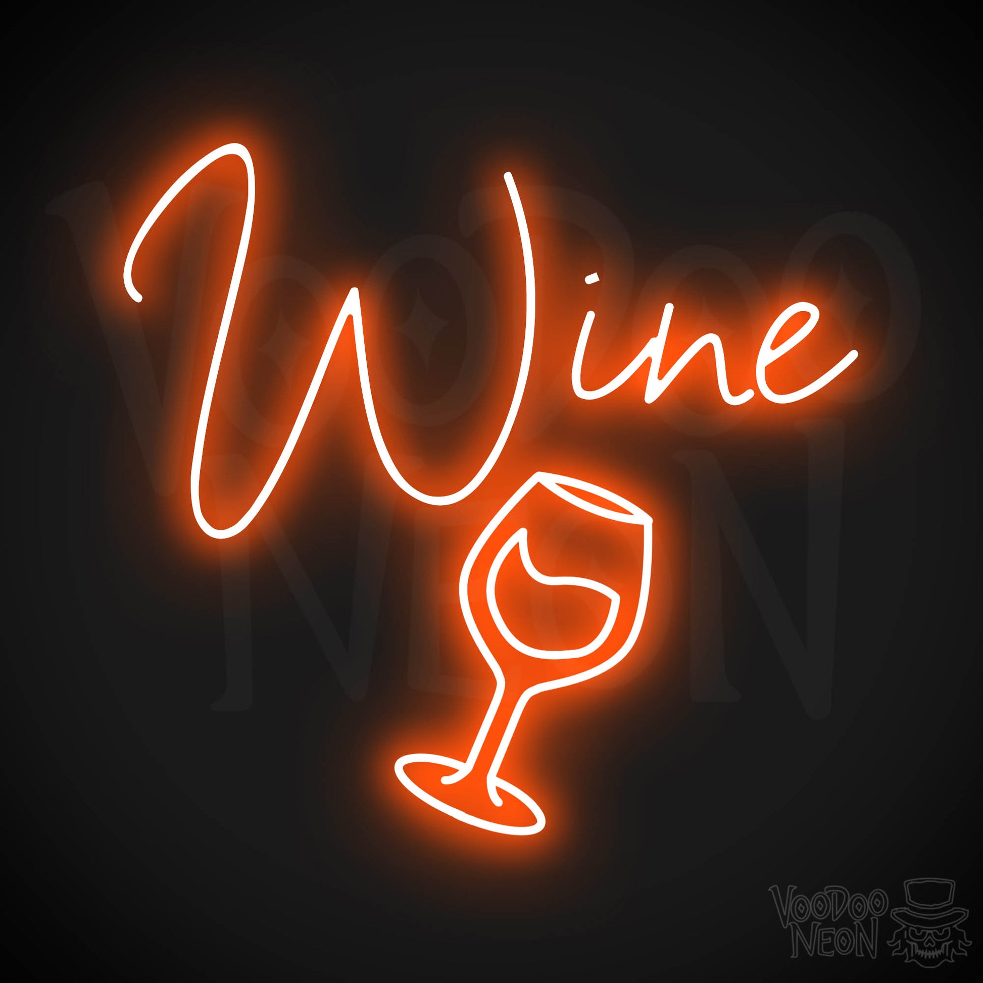 Wine Neon Sign - Orange