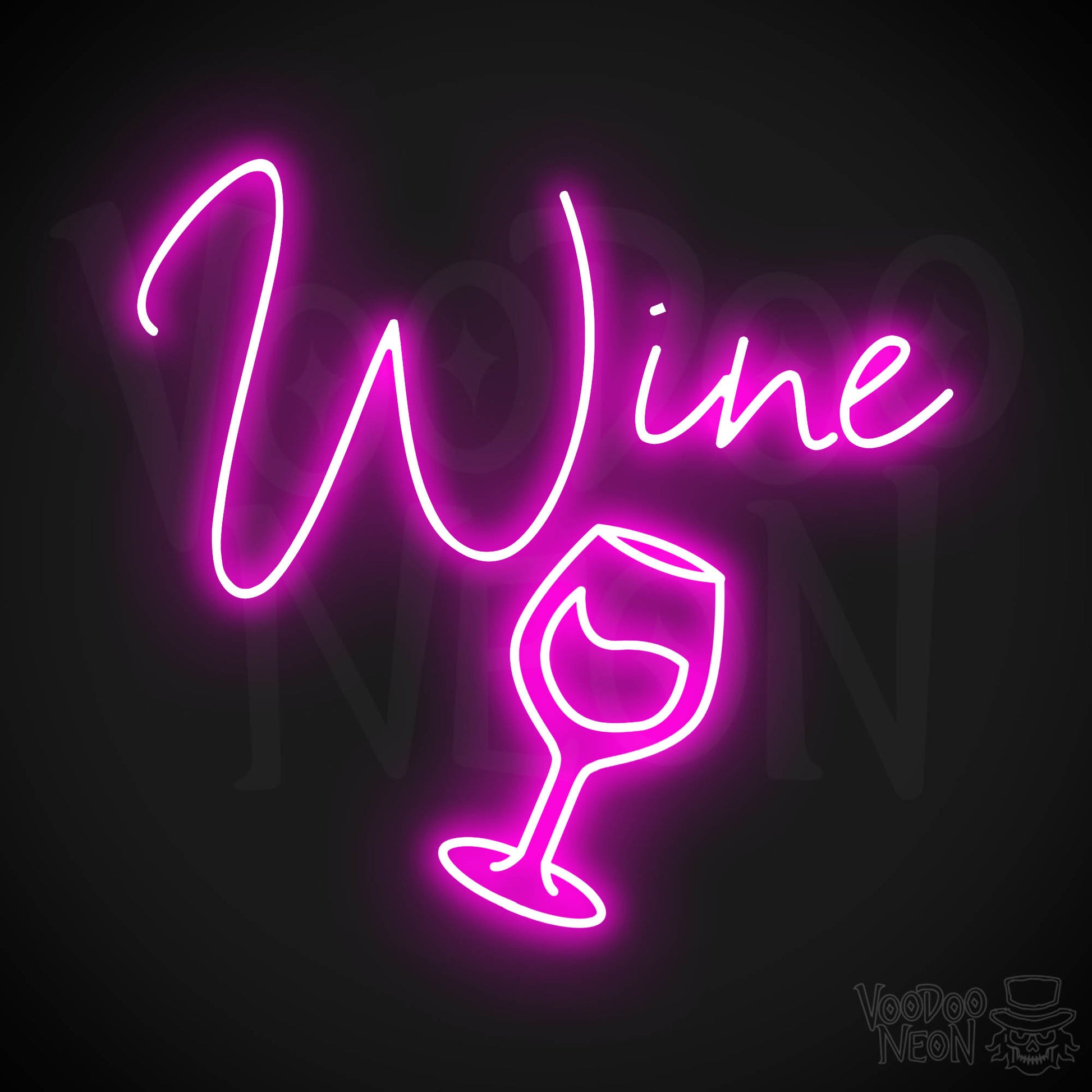 Wine Neon Sign - Pink