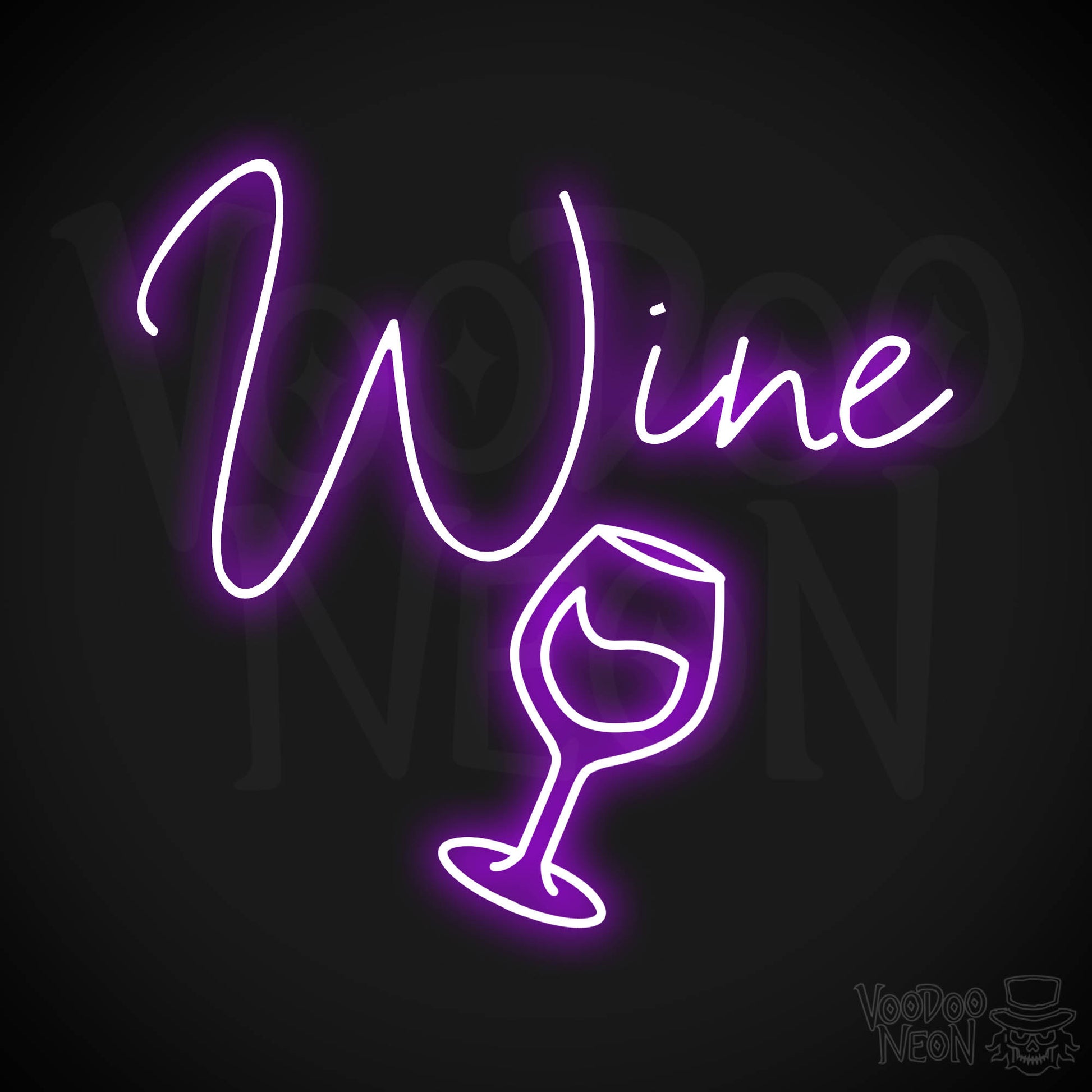 Wine Neon Sign - Purple